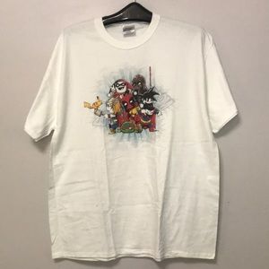 Men’s White Super Hero Super Villain T Shirt